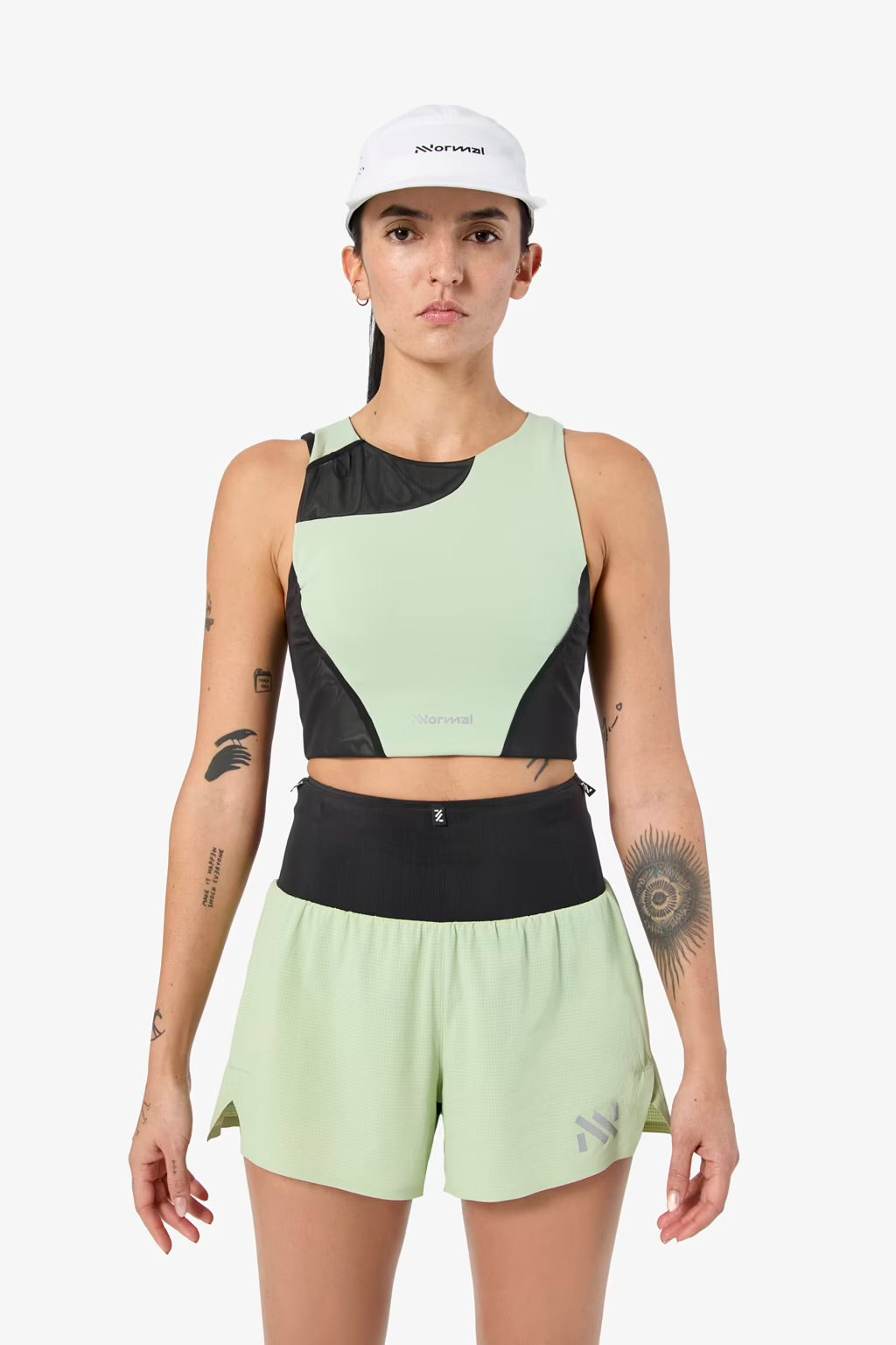 NNormal - Trail Crop Top 02 W Green - débardeur running femmes