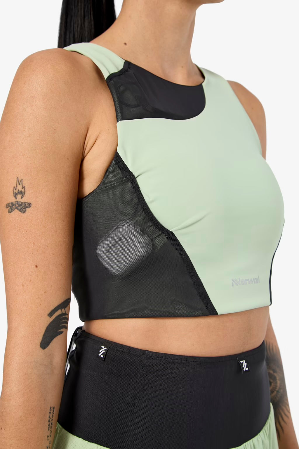 NNormal - Trail Crop Top 02 W Green - débardeur running femmes