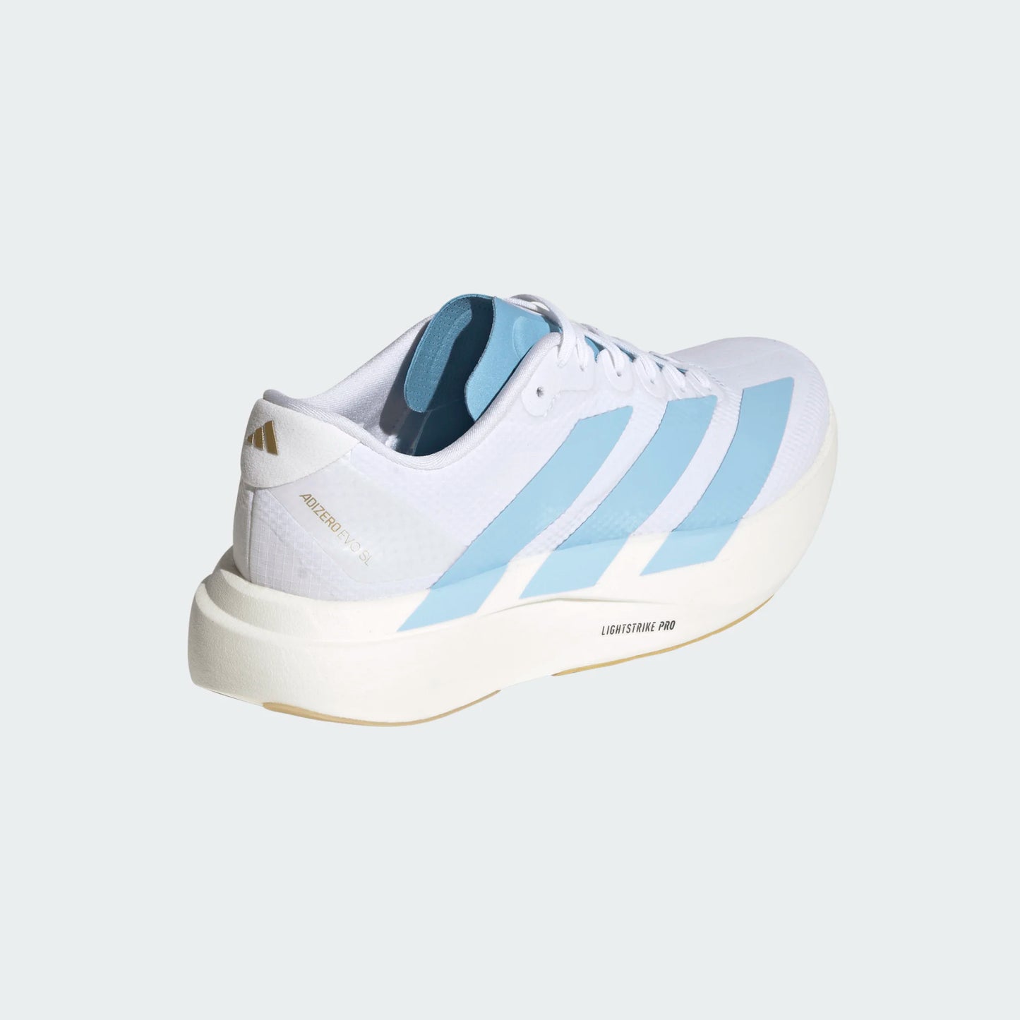 Adidas - Adizero Evo SL - Ftwr White/ Clear Blue/ Matte Gold - Chaussures running femmes