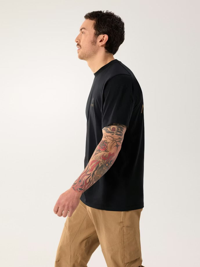 Arc’teryx - Kragg SL Cotton Bird Word SS Tee - 24K black - Teeshirt hommes