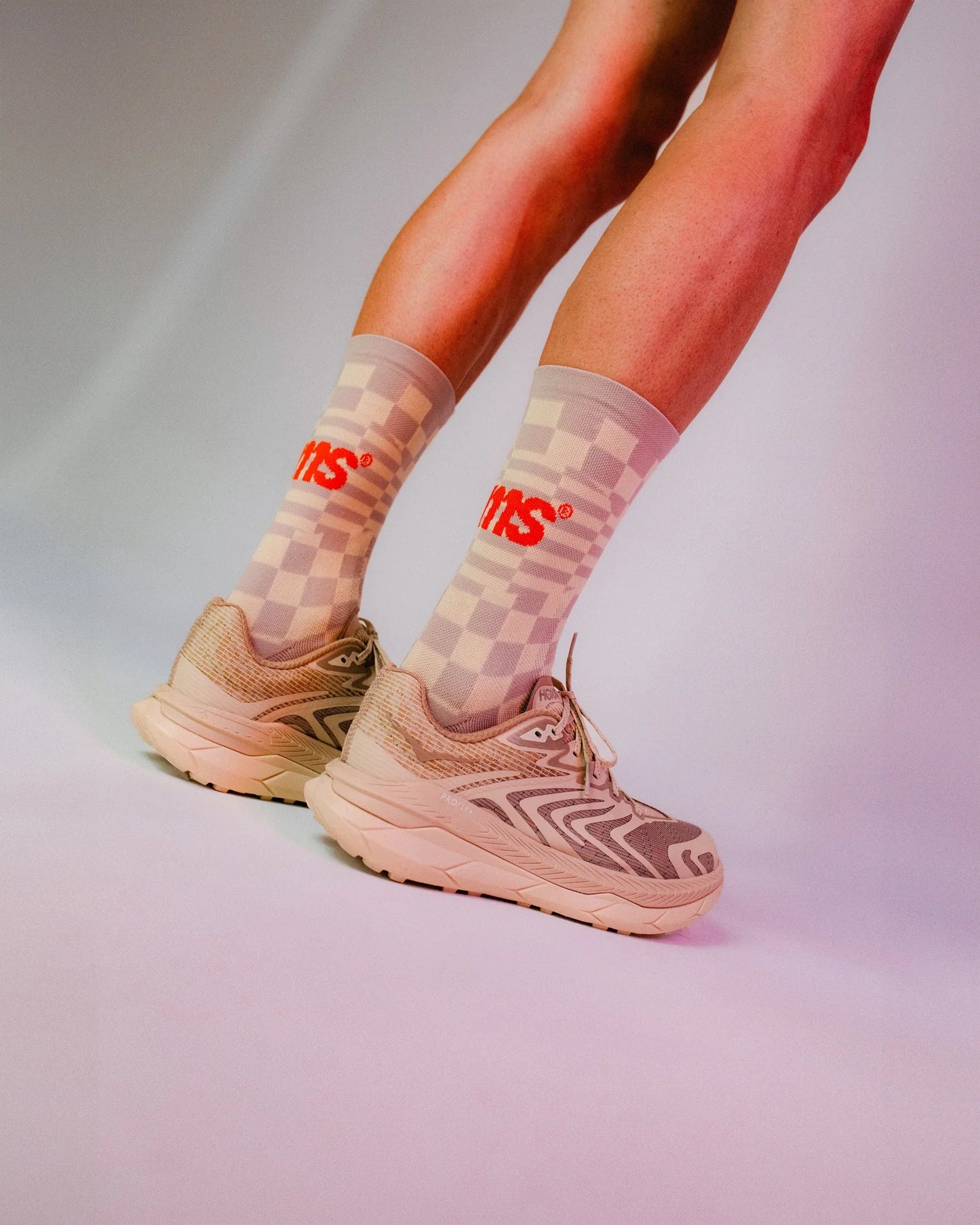 Sums Club - Checkers Socks - cream - Chaussettes Running unisexe