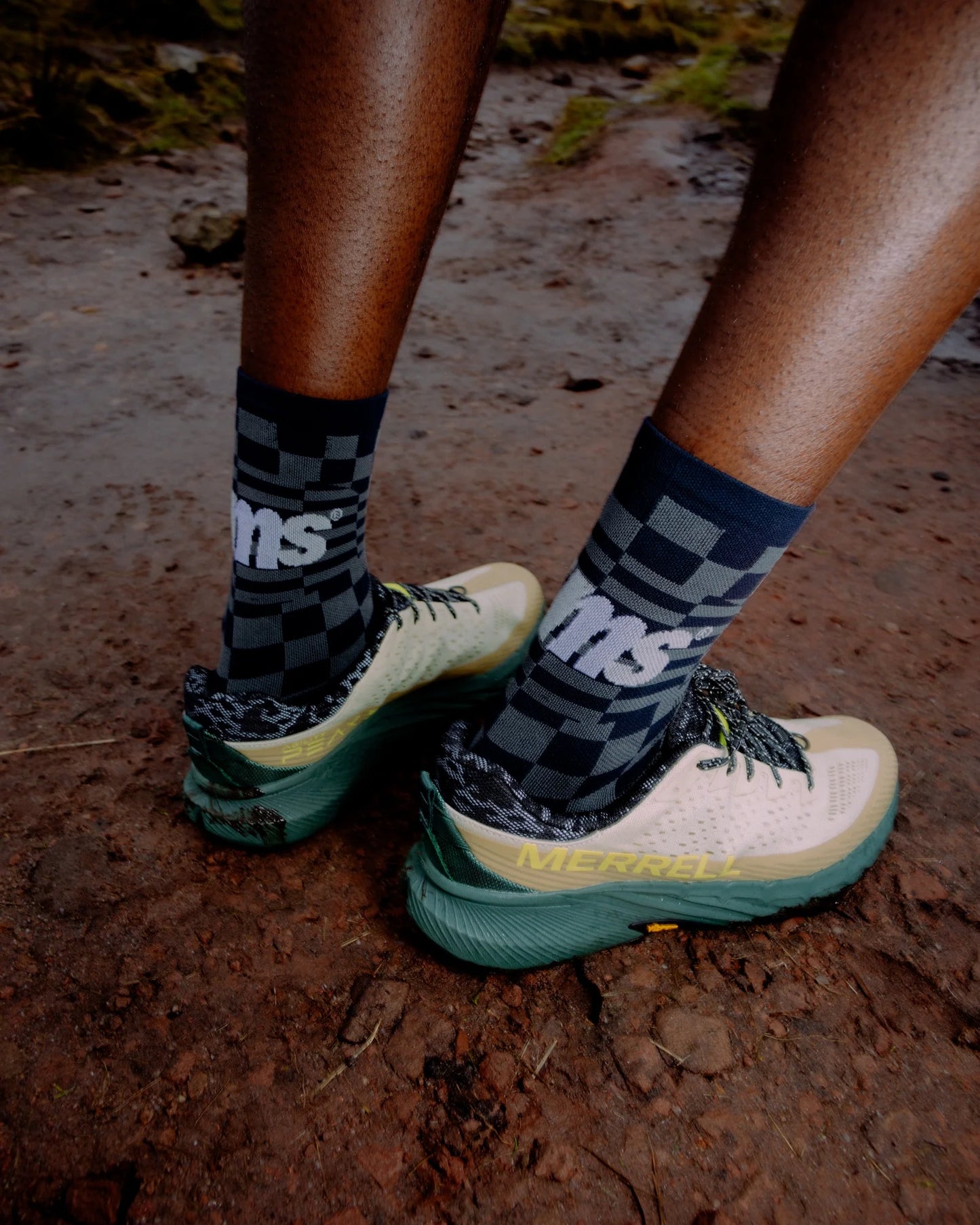 Sums Club - Checkers Socks - navy - Chaussettes Running unisexe