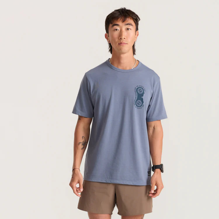 Roark Run Amok - Mathis Active SS Tee - neptune - teeshirt running hommes