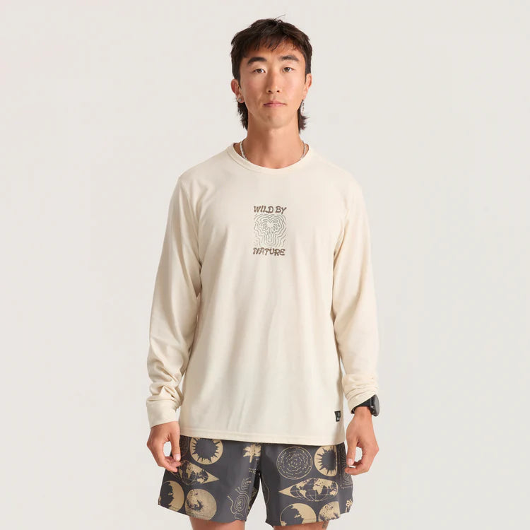Roark Run Amok - Mathis Active LS Tee - ivory - teeshirt running hommes