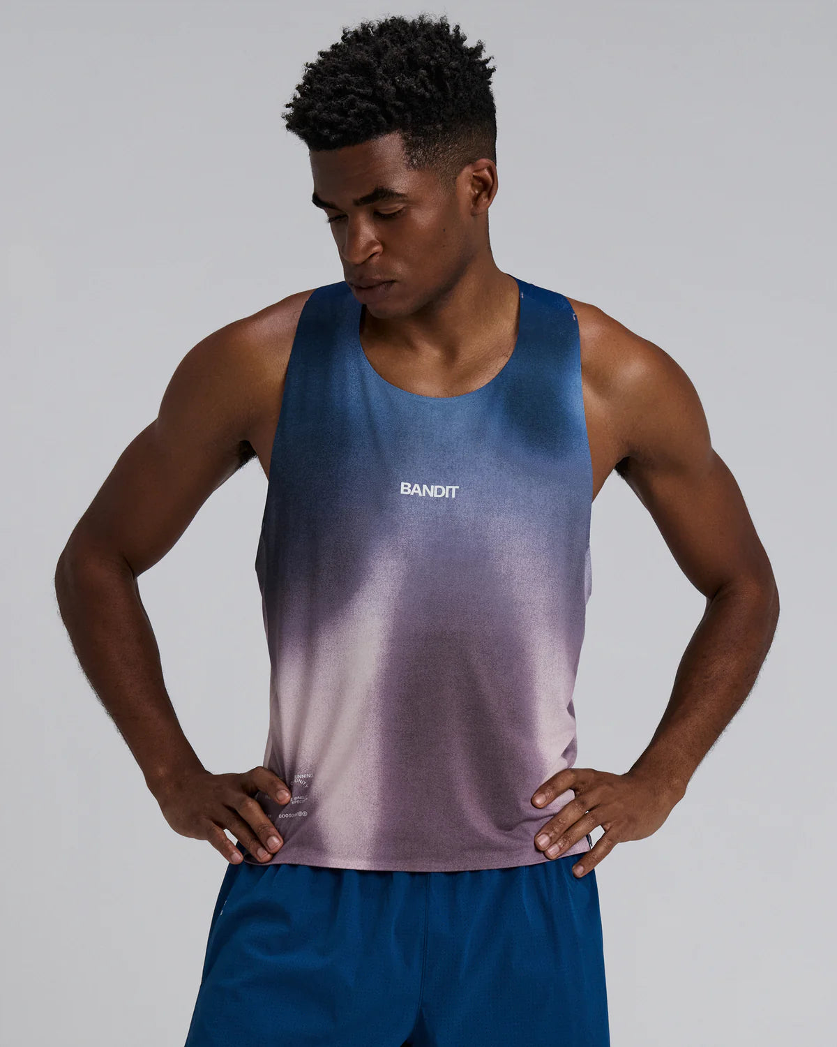 Bandit - Men’s SPECTER™ Shorty Race Singlet - flow state aegean multi - Débardeur Running hommes