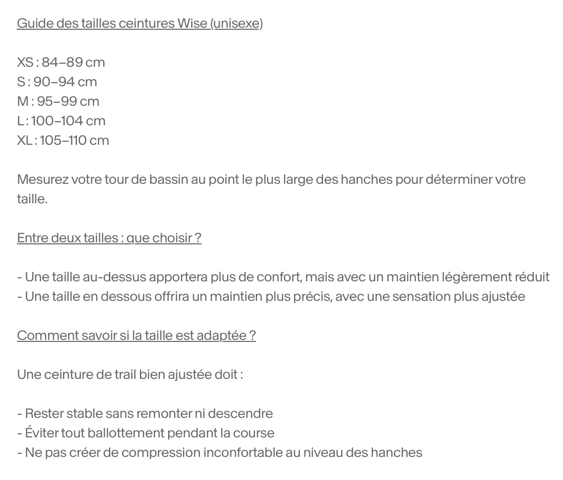 Wise - Portage Belt - Ceinture d’hydratation unisexe