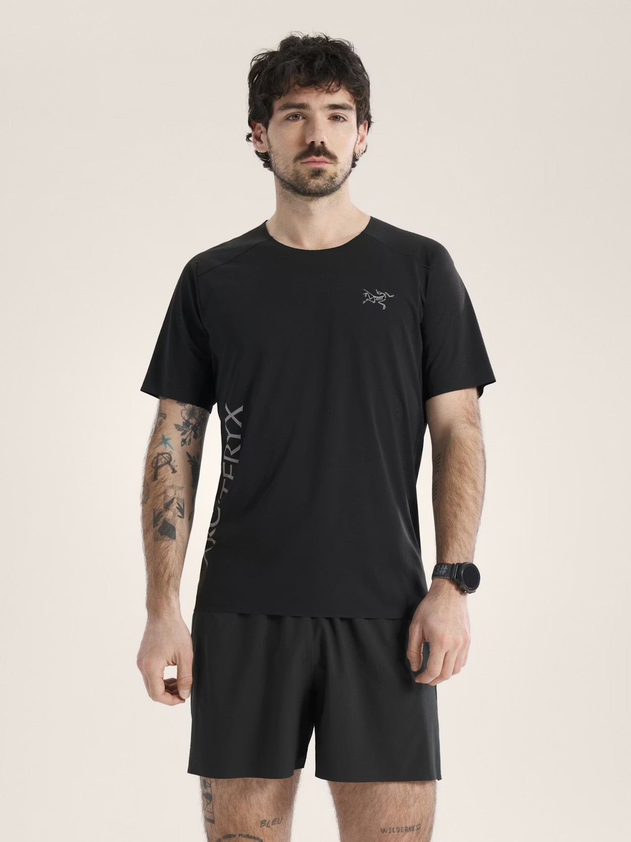 Arc’teryx - Norvan Downword Logo SS Tee - black - teeshirt running hommes