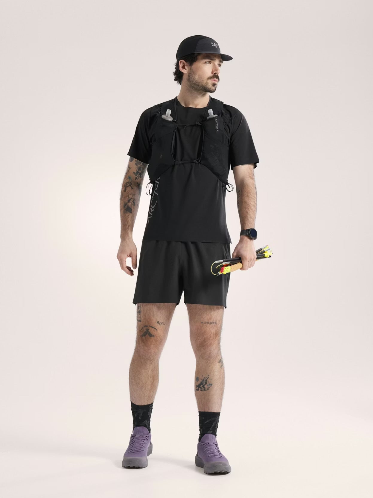 Arc’teryx - Norvan Downword Logo SS Tee - black - teeshirt running hommes