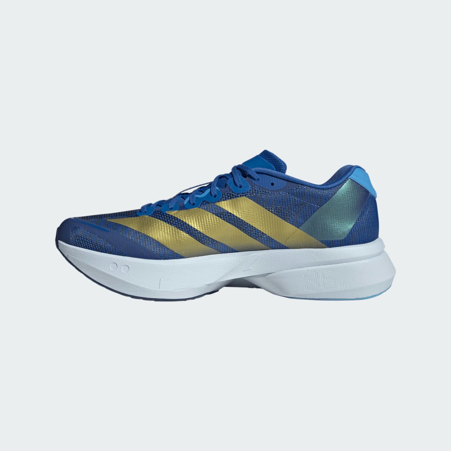 Adidas - Adizero Boston 13 - blue / gold metal / blue burst - Chaussures running hommes