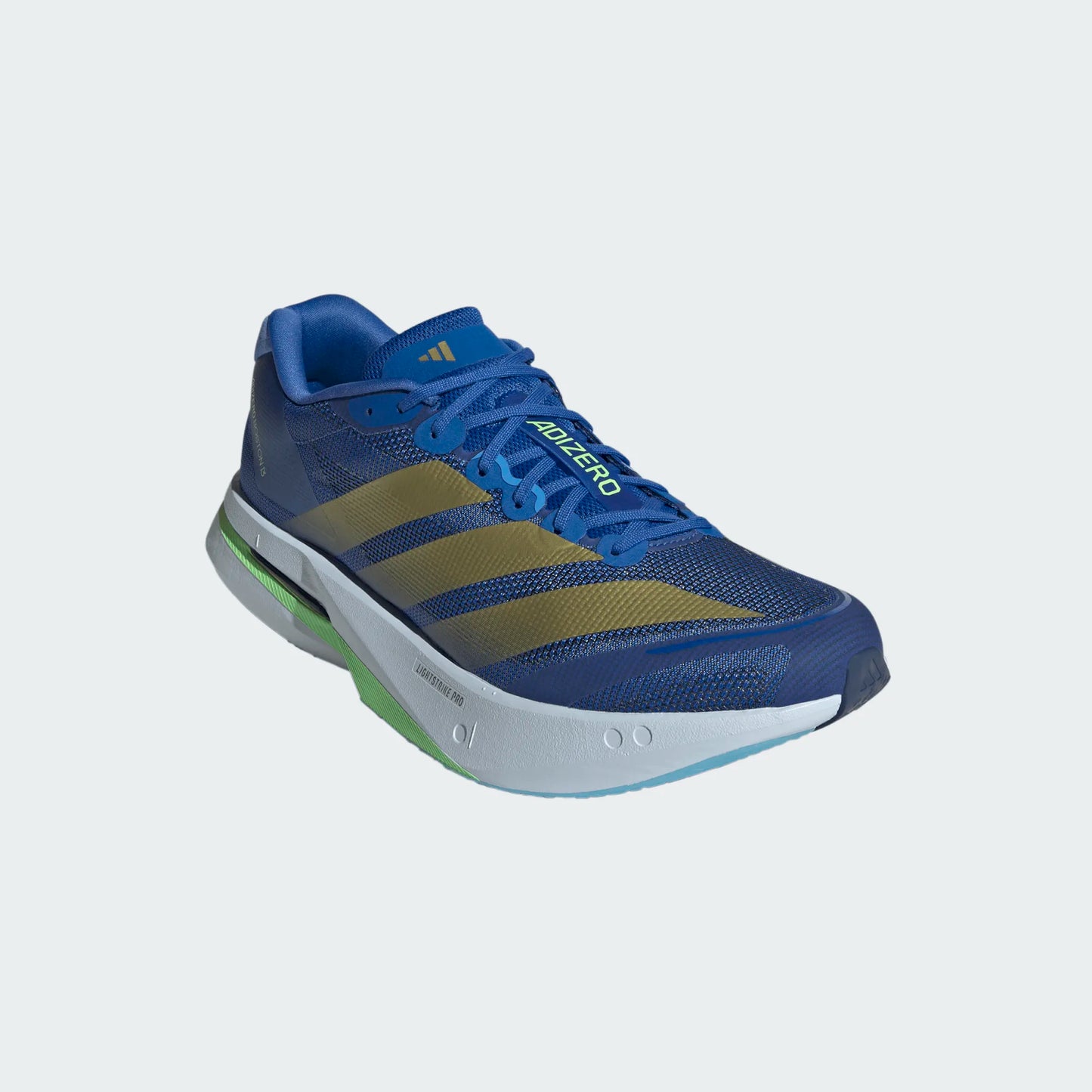 Adidas - Adizero Boston 13 - blue / gold metal / blue burst - Chaussures running hommes