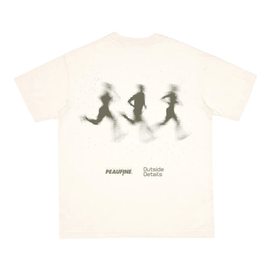 Peaufine Athletics - Wood T-shirt™ Outside Details - off white - Teeshirt Running Hommes