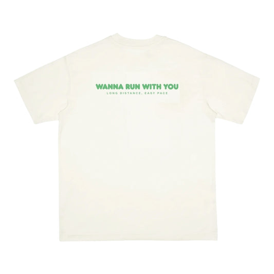 Peaufine Athletics - Wood T-shirt™ Wanna Run - off white - Teeshirt Running Hommes