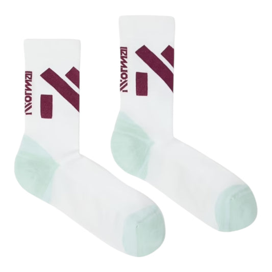 NNormal - Race Sock - White / Green - Chaussettes Running unisexe