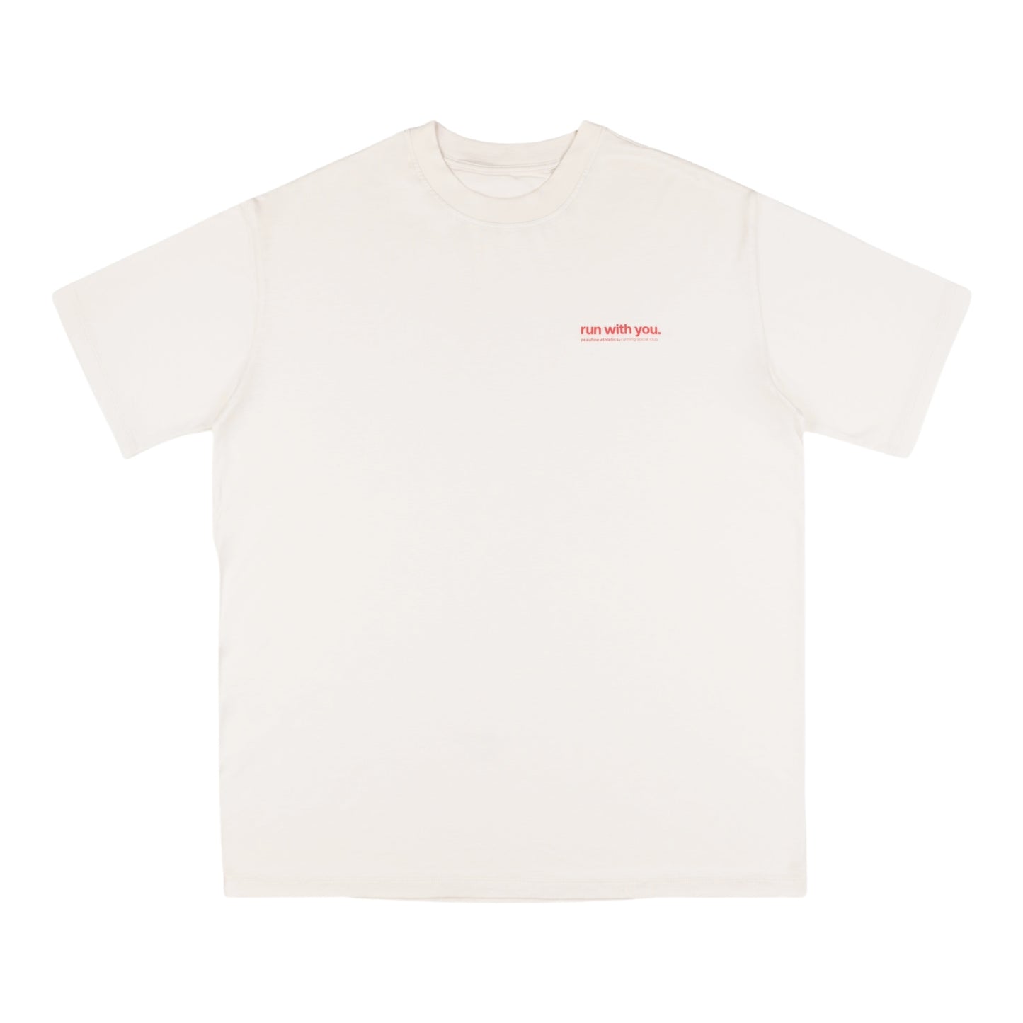 Peaufine Athletics - Wood T-shirt Wanna Run With You - off white - Teeshirt Running Hommes
