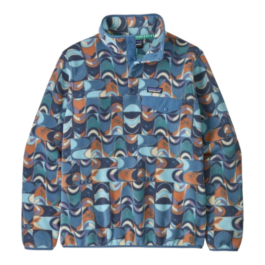 Patagonia - W’s Lightweight Synchilla® Snap-T® Fleece Pullover - Swallowtail Geo / Still Blue- Veste polaire femmes