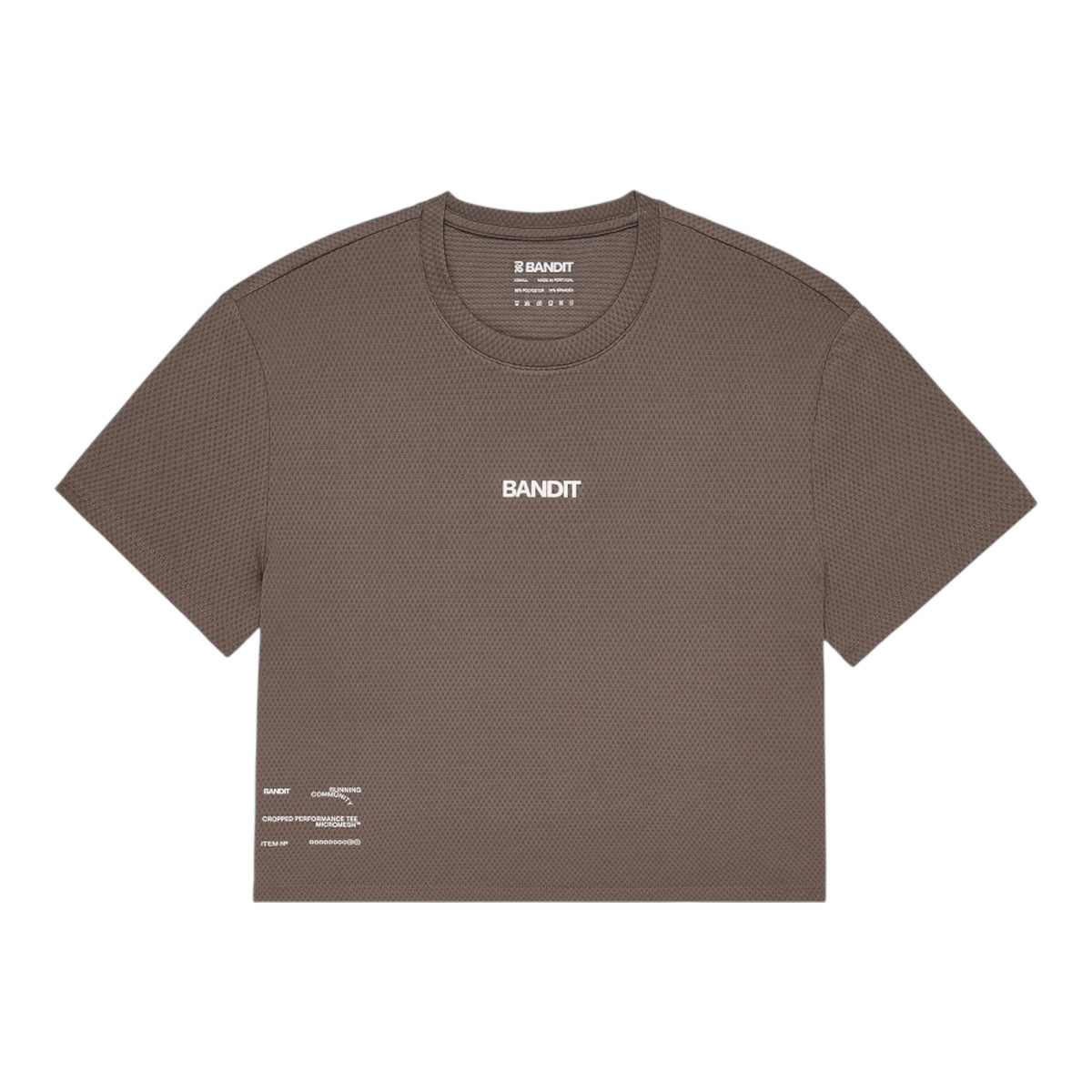 Bandit - Women's Micromesh™ Cropped Run Tee - Cocoa - teeshirt Running femmes