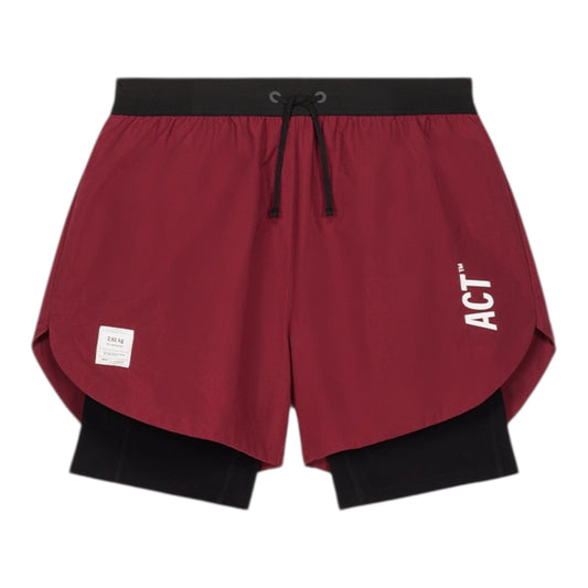 Act Running - BioRip Short 2 en 1 - bordeaux - Short running hommes