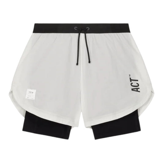 Act Running - BioRip Short 2 en 1 - blanc - Short running hommes