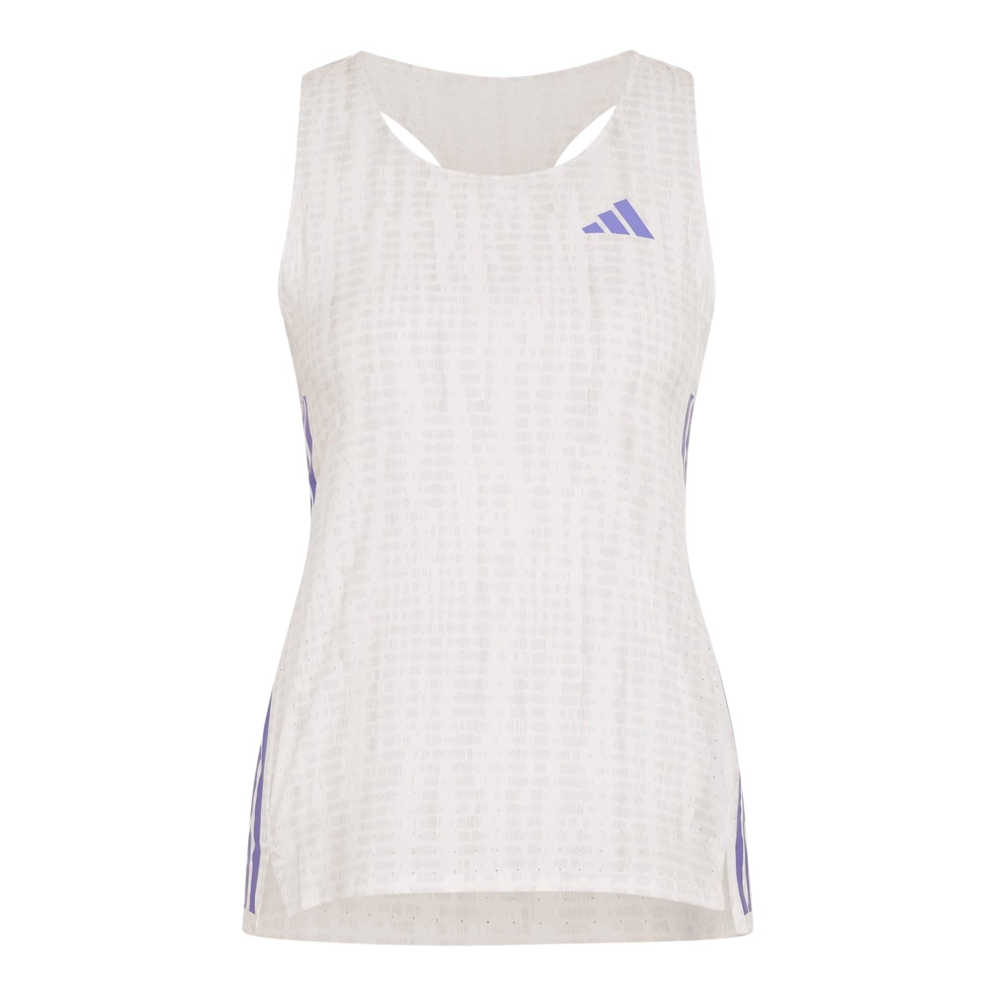 Adidas - Adizero Running Singlet -White / solar purple  - débardeur running femmes