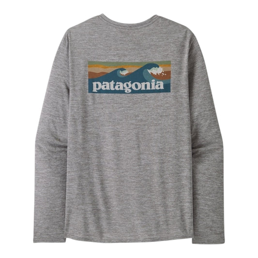 Patagonia - Men's Long-Sleeved Capilene® Cool Daily Graphic Shirt Waters - feather grey - teeshirt running hommes