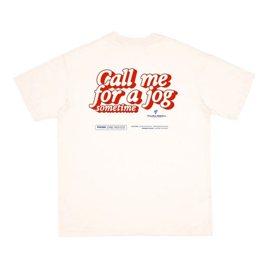Peaufine Athletics - Wood T-shirt™ Call Me - off white - Teeshirt Running Hommes