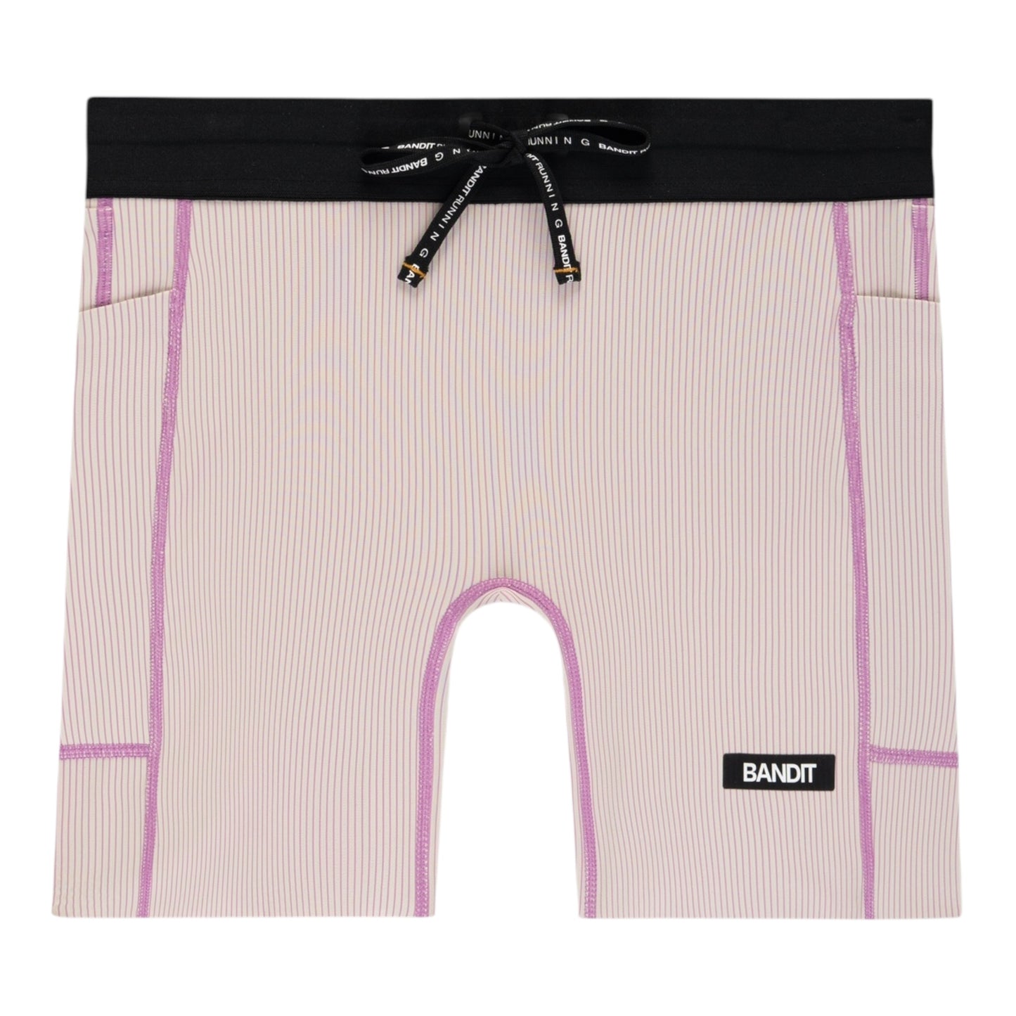 Bandit - Women’s Striped CADENCE™ 5" Compression Short - plaster / orchid - Cuissard Running femmes