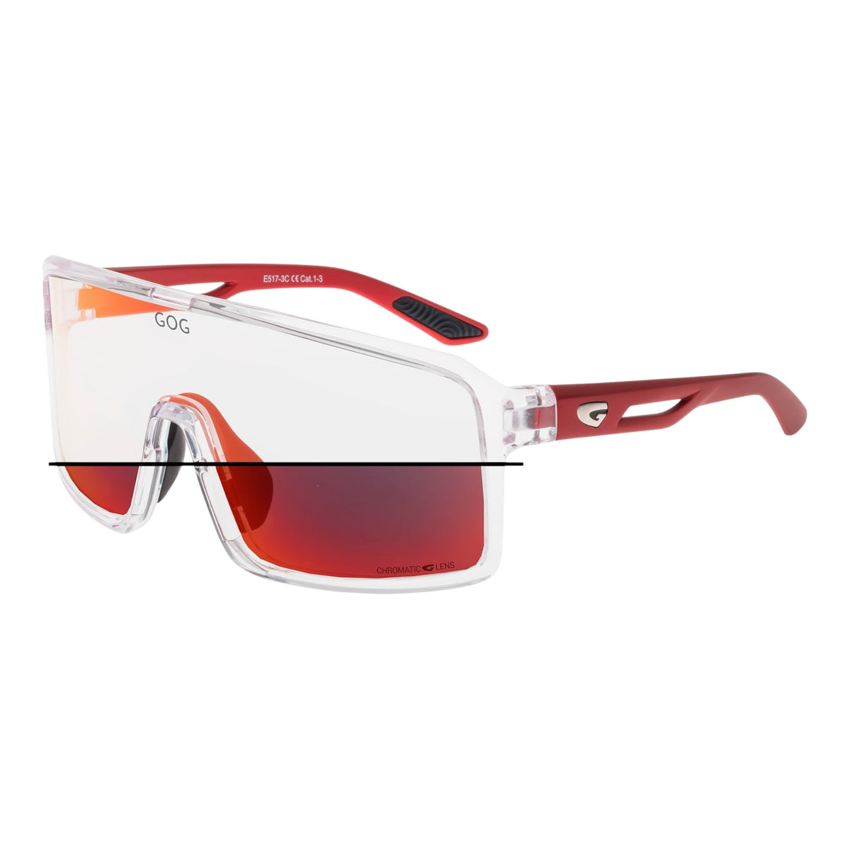 Gog - Ragnarock - cristal clear / matt metallic red / reflex red (cat.1 à 3) - lunettes Running unisexe