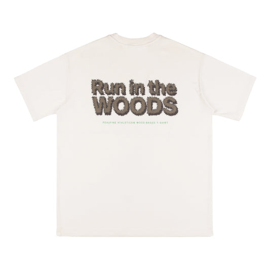 Peaufine Athletics - Wood T-shirt Run In The Woods - off white - Teeshirt Running Hommes