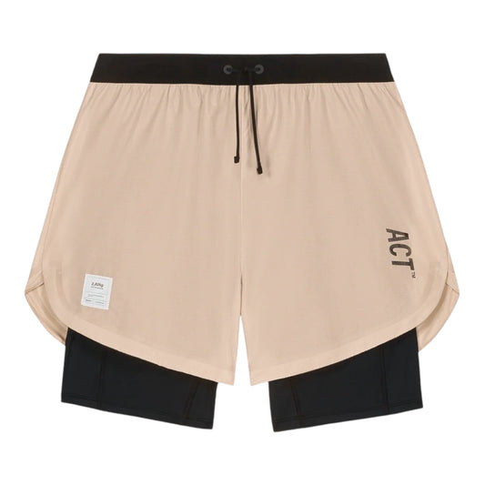 Act Running - BioRip Short 2 en 1 - beige - Short running hommes