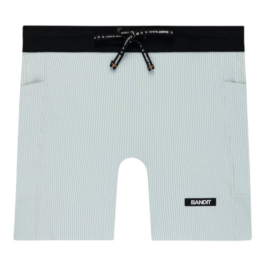 Bandit - Women’s Striped CADENCE™ 5" Compression Short - mist / lagoon - Cuissard Running femmes