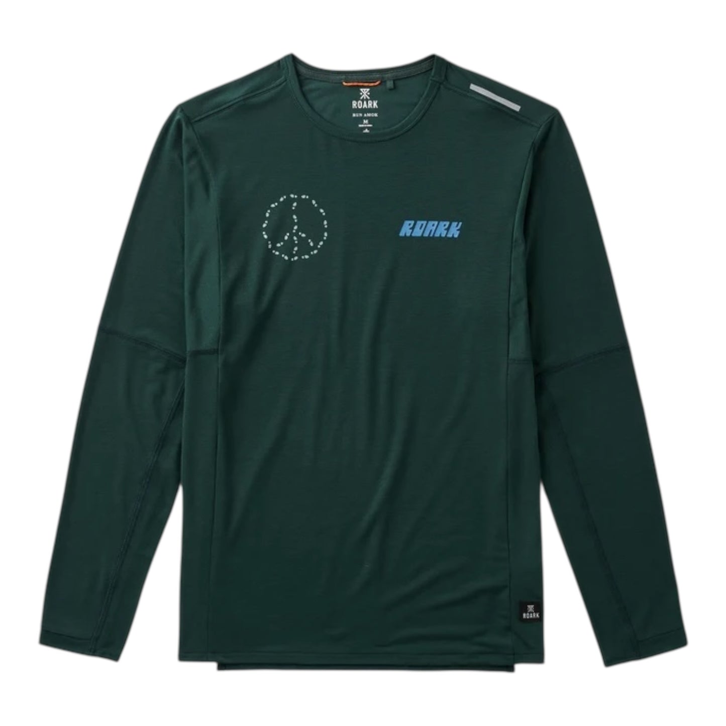 Roark Run Amok - Millcreek Merino Active Long Sleeve Tee - dark forest - teeshirt running hommes