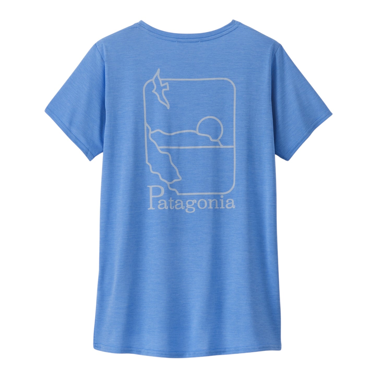 Patagonia - Women's Capilene® Cool Daily Graphic Shirt - Waters - Swelldrifter / Abundant Blue X-Dye teeshirt running femmes