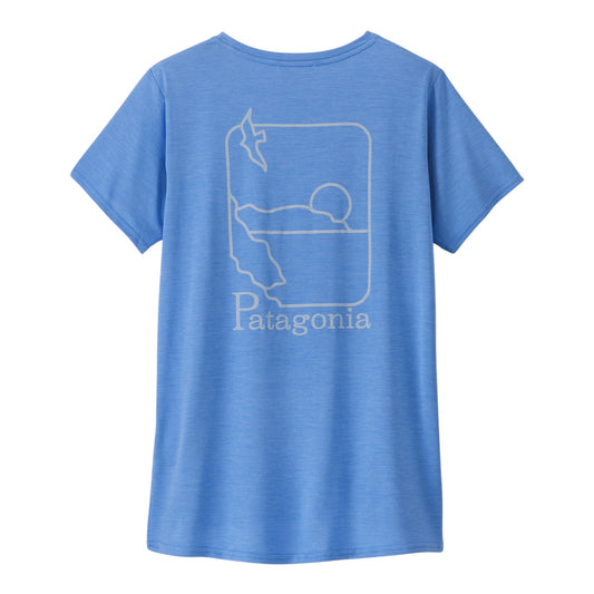 Patagonia - Women's Capilene® Cool Daily Graphic Shirt - Waters - Swelldrifter / Abundant Blue X-Dye teeshirt running femmes