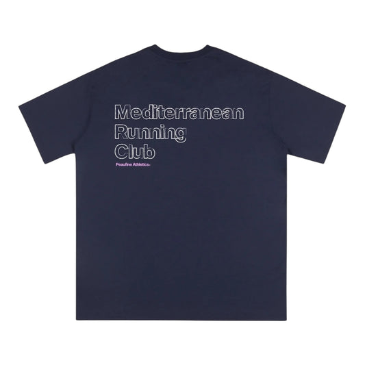 Peaufine Athletics - Oversize Organic T-shirt Mediterranean Running Club - navy - Teeshirt Hommes