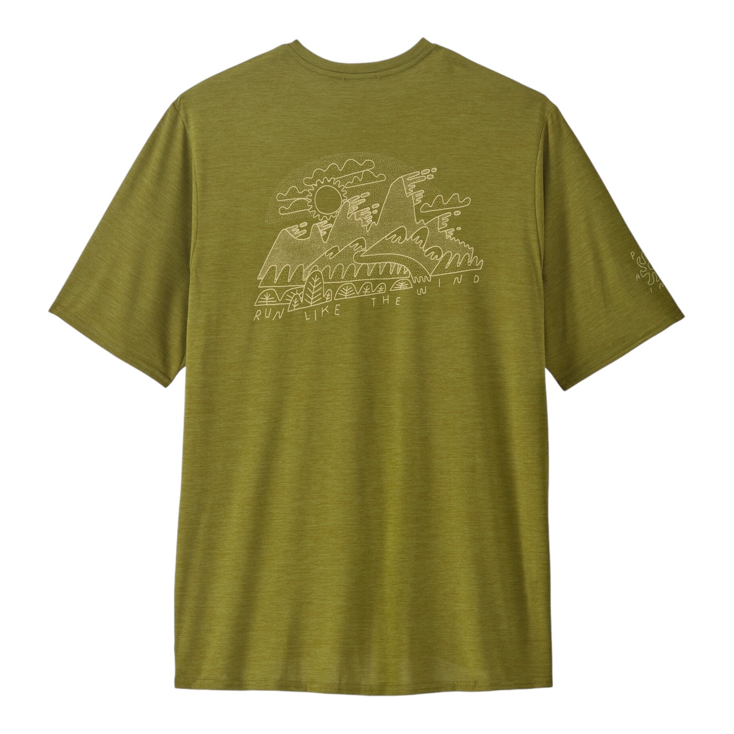 Patagonia - Men's Capilene® Cool Daily Graphic Shirt Lands - Wind Runner / Graze Green X-Dye - teeshirt running hommes