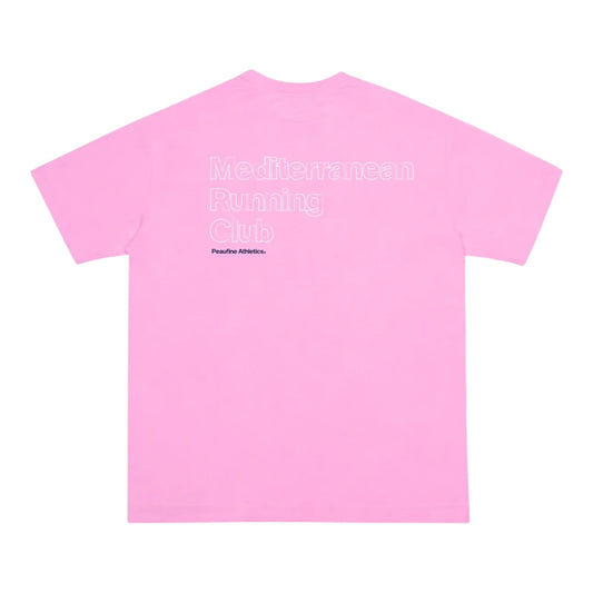 Peaufine Athletics - Oversize Organic T-shirt Mediterranean Running Club - pink - Teeshirt Hommes
