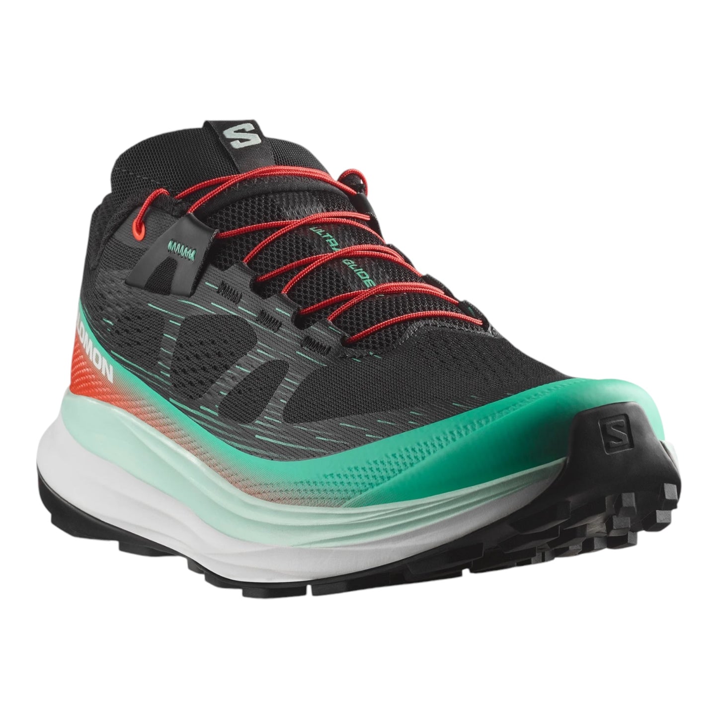 Salomon - Ultra Glide 2 - Black / Electric Green / Cherry Tomato - Chaussures de trail running hommes