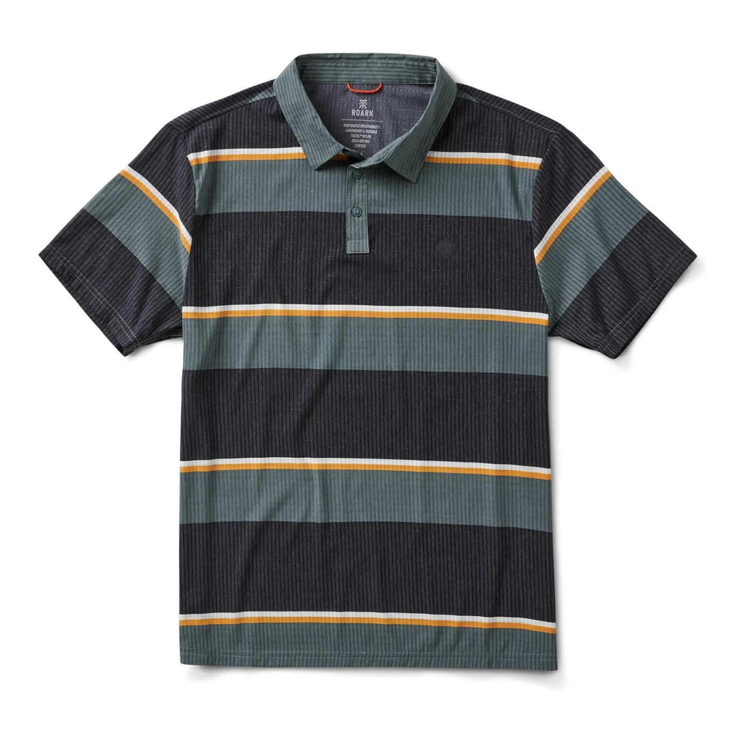 Roark Run Amok - Bless Up Breathable Polo Shirt - forest stripe - polo running hommes