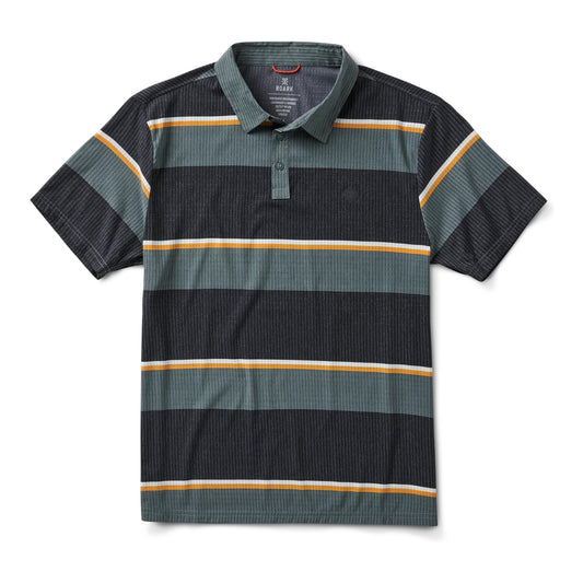 Roark Run Amok - Bless Up Breathable Polo Shirt - forest stripe - polo running hommes