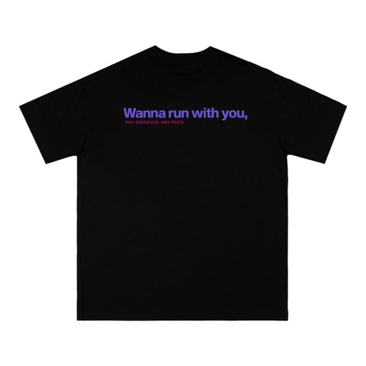 Peaufine Athletics - Wood T-shirt Wanna Run With You - black - Teeshirt Running Hommes