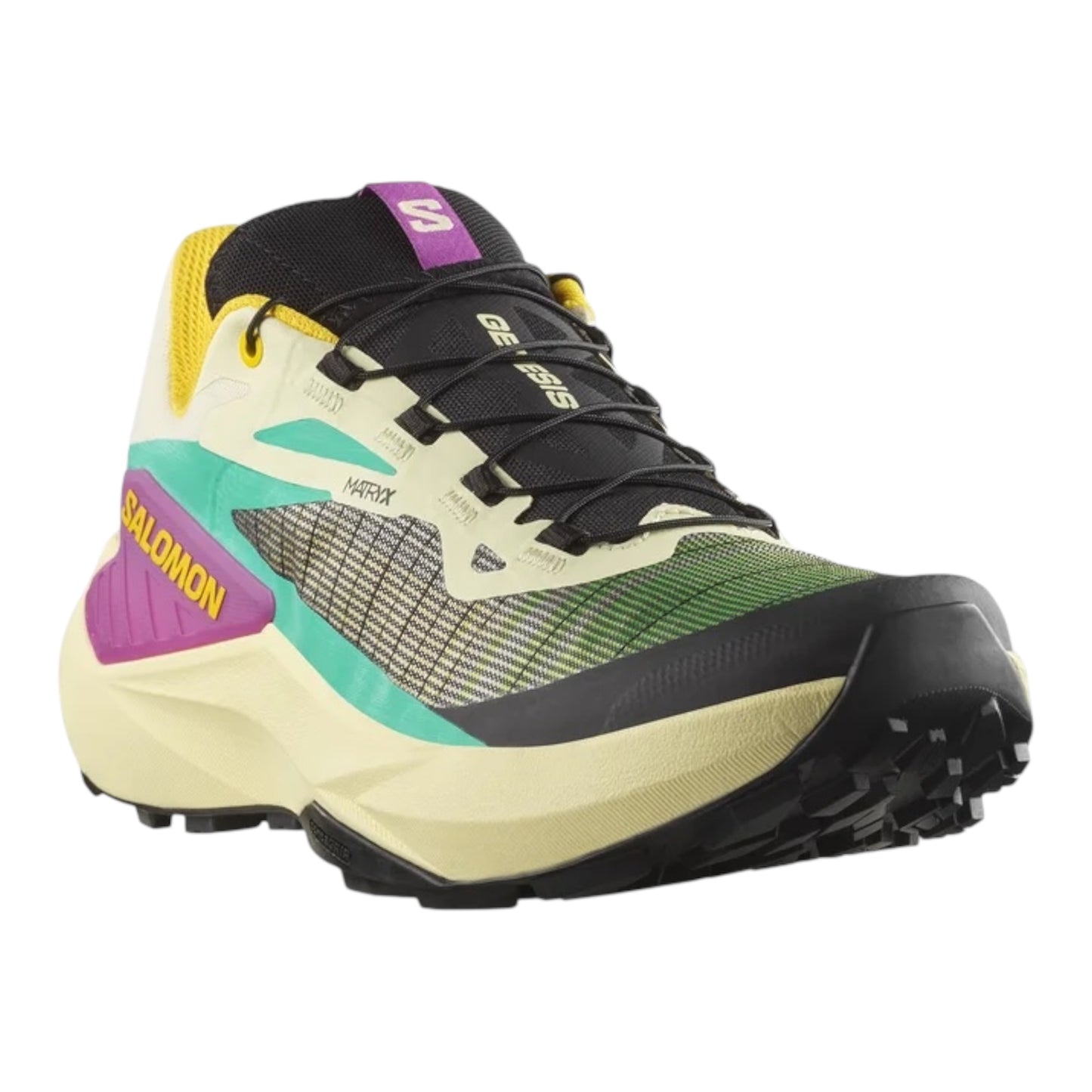 Salomon - Genesis - Transparent Yellow / Black / Willowherb - Chaussures trail running hommes