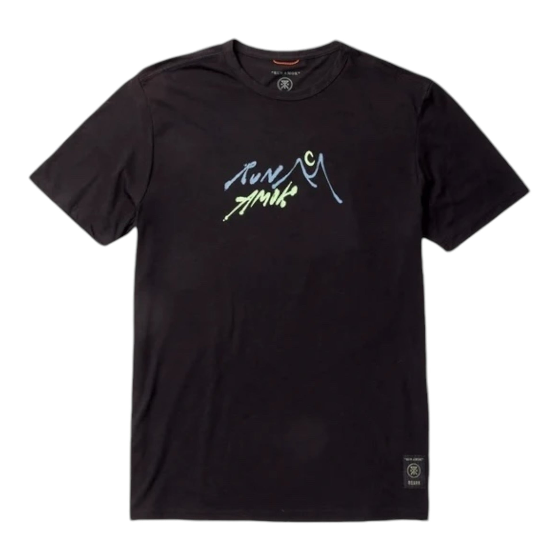 Roark Run Amok - Mathis Core Running Tee - black fjord - teeshirt running hommes