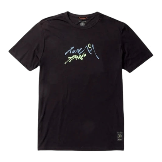 Roark Run Amok - Mathis Core Running Tee - black fjord - teeshirt running hommes