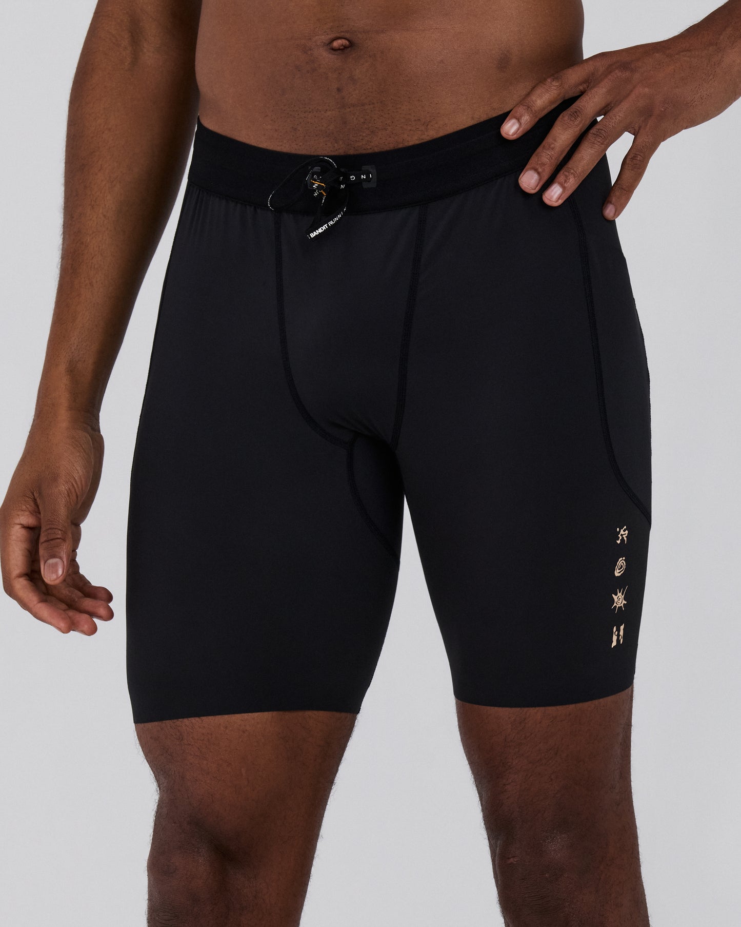 Bandit - Men’s SOLITE™ 5 Pocket Half Tights - black - Cuissard Running hommes