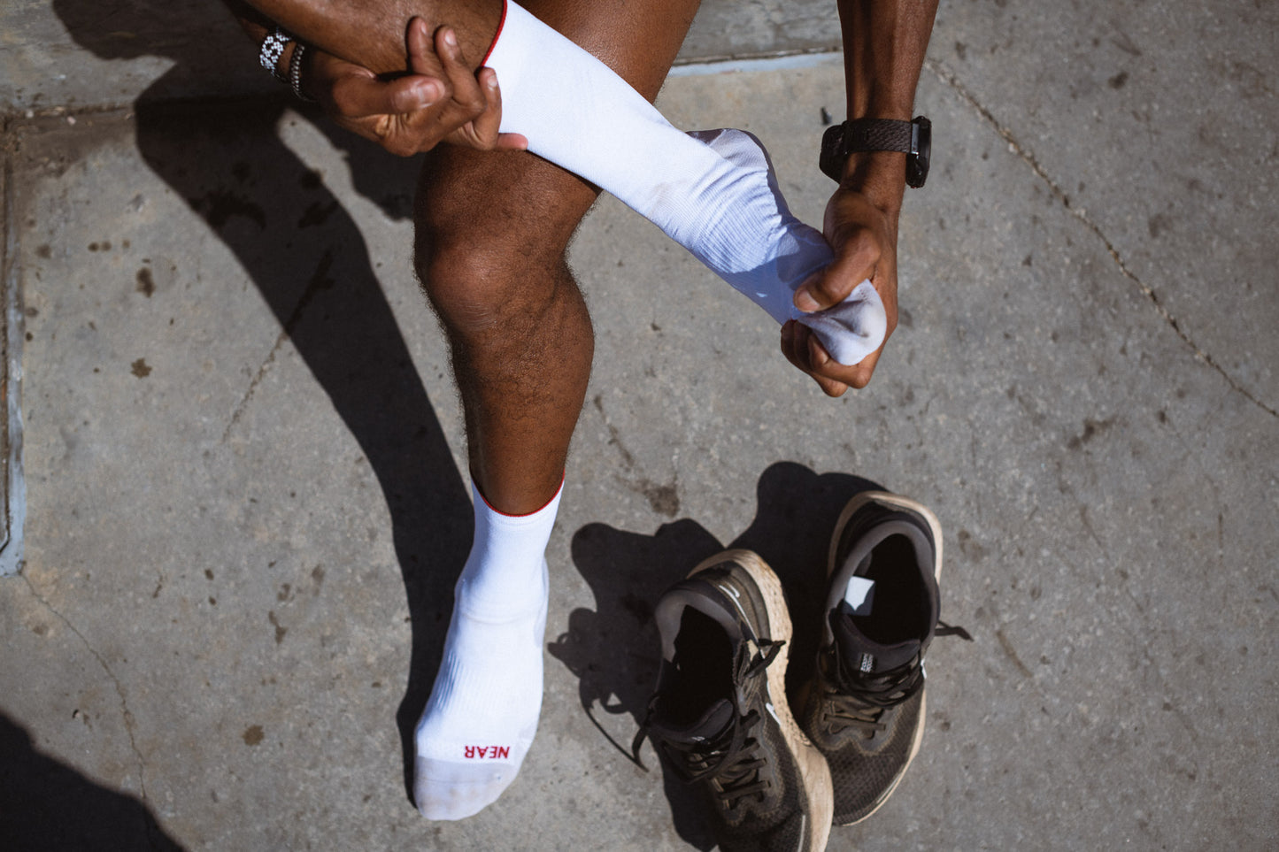 Near Earth - The Distance Running Socks - white - Chaussettes running unisexe